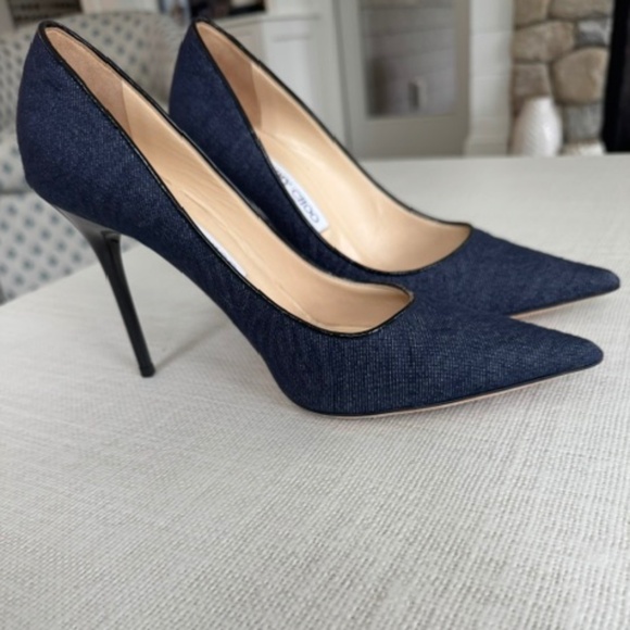 Jimmy Choo Denim Heels - Picture 1 of 6